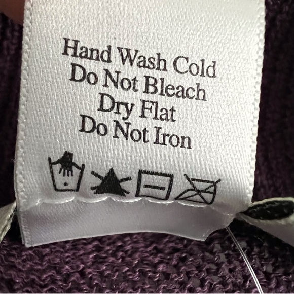 Coldwater Creek Purple Cardigan Sweater Open Front Jewel Tone Coastal Women’s XL - Picture 5 of 9